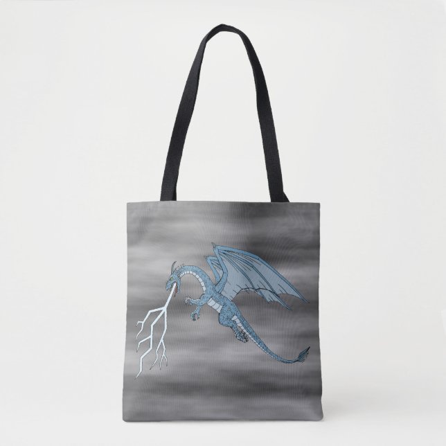 Bolso De Tela Blue Dragon Spitting Lightning (Anverso)