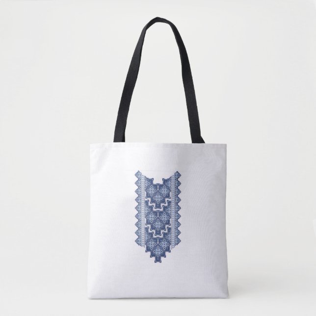 Bolso De Tela Blue Ethnic Pattern (Anverso)