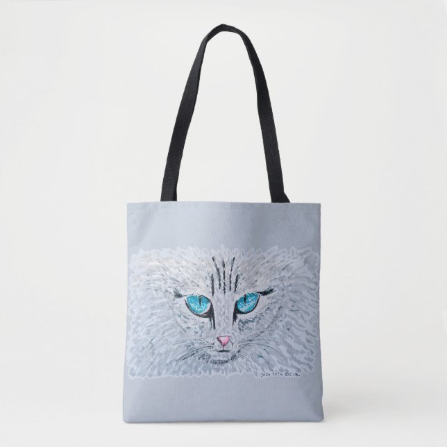 Bolso De Tela Blue Eyed Fluffy Cat (Anverso)