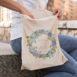 Bolso De Tela Blue Floral Mother of the Bride Tote Bag Gift<br><div class="desc">Hidrangea Azul Madre Floral de la bolsa de la novia Tote | Flores de acuarela azul</div>