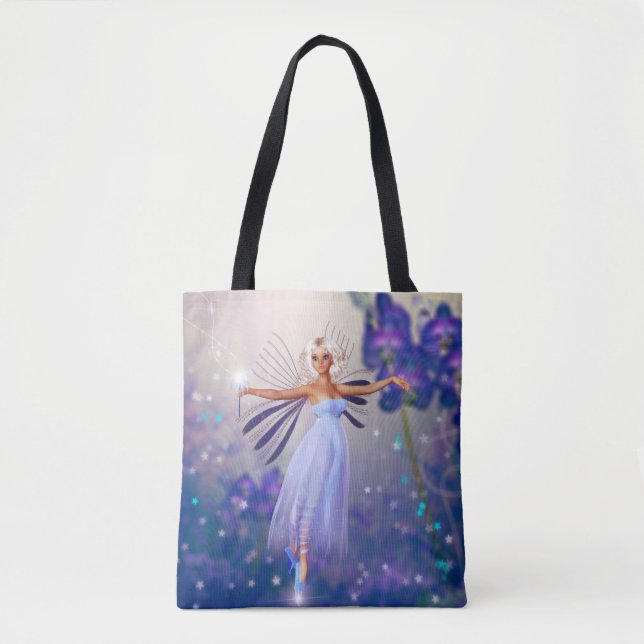 Bolso De Tela Blue Flower Fairy (Anverso)