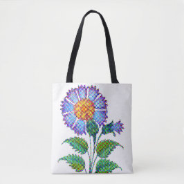 Bolso De Tela Blue Flower Halftone Fine Art