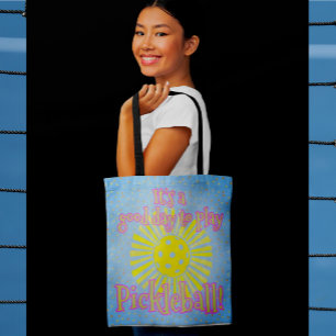Bolso De Tela Blue Good Day To Play Pickleball