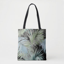 Bolso De Tela Blue Green Palm Leaves Tote Bag