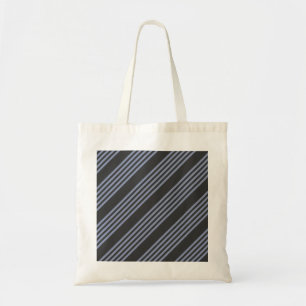 Bolso De Tela Blue-grey and charcoal five stripe pattern