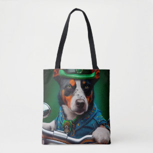 Bolso De Tela Blue Heeler Dog Driving Bike St.