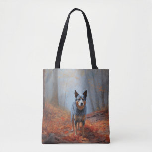 Bolso De Tela Blue Heeler en otoño hojas caídas inspiran