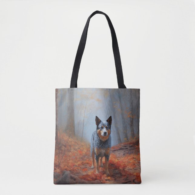 Bolso De Tela Blue Heeler en otoño se inspira en las hojas de ot (Anverso)