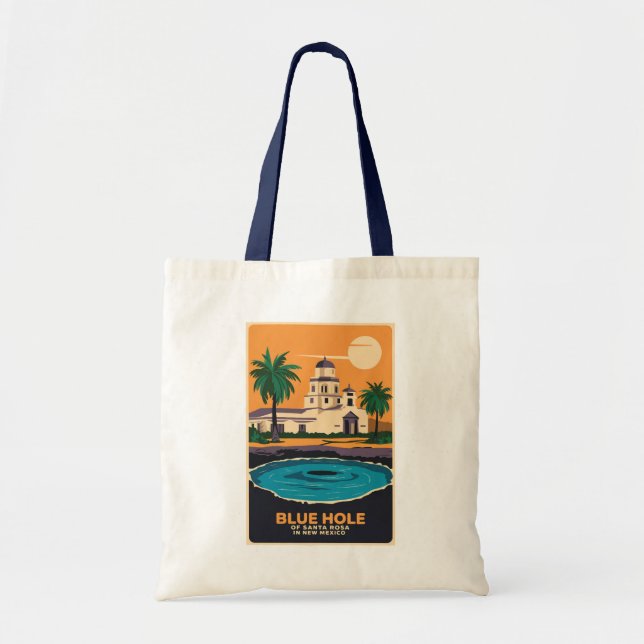 Bolso De Tela Blue Hole Nuevo México Viaje de arte (Frente)