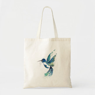 Bolso De Tela Blue Hummingbird Watercolor