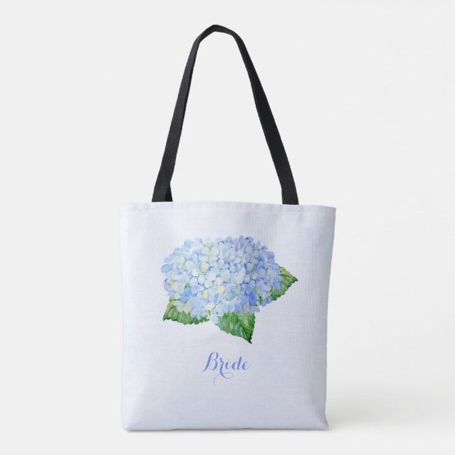 Bolso De Tela Blue Hydrangea Bridal (Reverso)