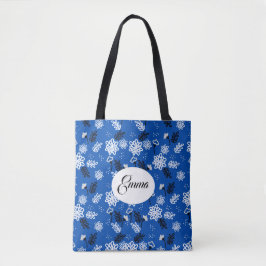 Bolso De Tela Blue leaves romantic garden