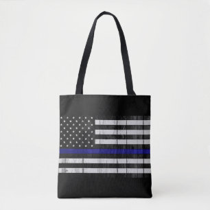 Bolso De Tela Blue Line fino de madera señala por medio de una