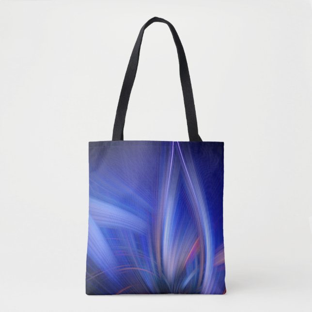 Bolso De Tela Blue Lotus Elegact Resumen Arte Zen Light (Anverso)