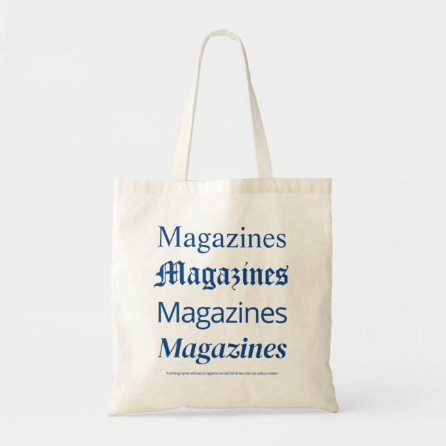 Bolso De Tela Blue Magazines Tote Bag, Trendy Fashion Tote Bag (Frente)