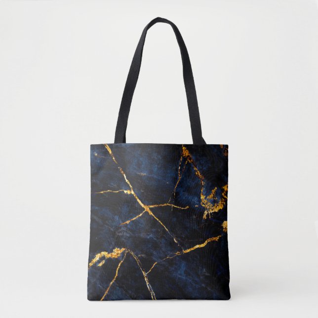 Bolso De Tela Blue marble texture background, Italian marble sla (Anverso)