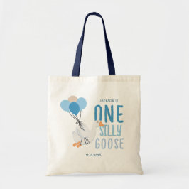 Bolso De Tela Blue One Silly Goose Primer cumpleaños