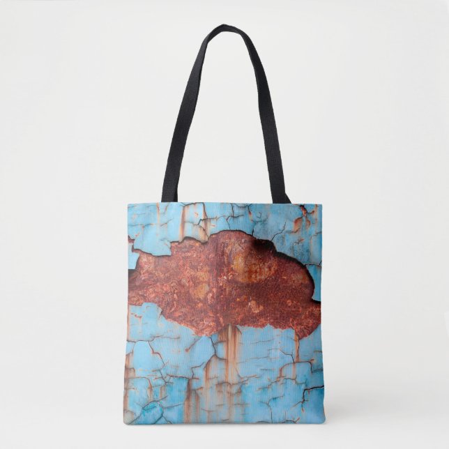 Bolso De Tela Blue paint and rust texture old, paint, texture, a (Anverso)