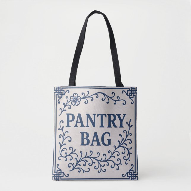 BOLSO DE TELA "BLUE PANTRY BAG" - CHINOISERIE TOTE  (Anverso)