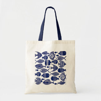 Bolso De Tela Blue Patterned Fish
