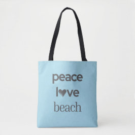Bolso De Tela Blue Peace Love Beach - Coastal Life - Sun Lover