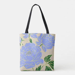 Bolso De Tela Blue Peonies