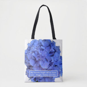 Bolso De Tela Blue periwinkle elegantes hortensias florales