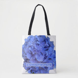 Bolso De Tela Blue periwinkle elegantes hortensias florales