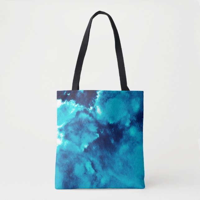 Bolso De Tela Blue Phantom Fashion Patterns Dirty Plash Watercol (Anverso)