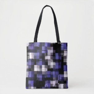 Bolso De Tela Blue Purple Black White Trendy