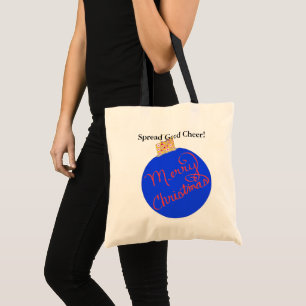 Bolso De Tela Blue .Red Christmas Ornamall