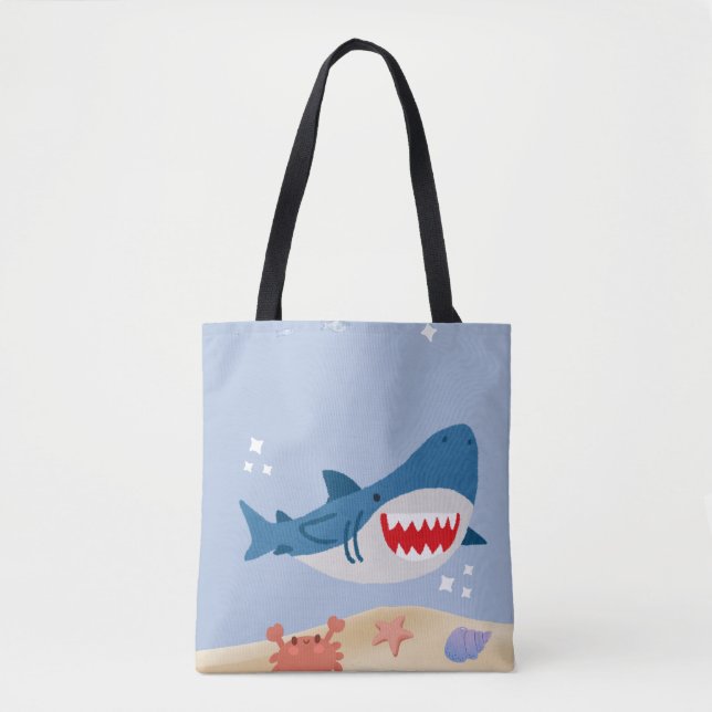 Bolso De Tela Blue shark tote bag (Anverso)