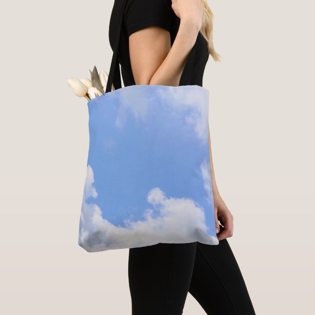 Bolso De Tela Blue Sky White Nubes Naturaleza Tote Bag (Detalle)