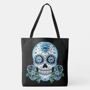Bolso De Tela Blue Sugar Skull