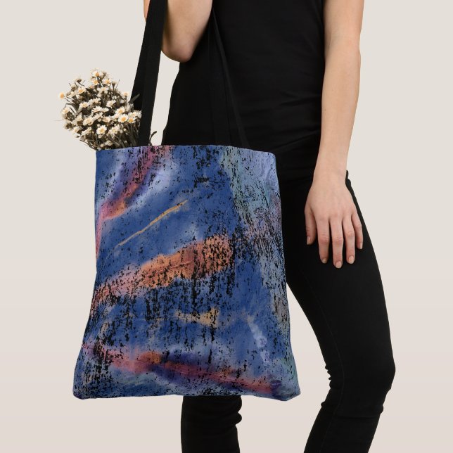 Bolso De Tela Blue Tie Die Crossbody Tote Bag (Detalle)