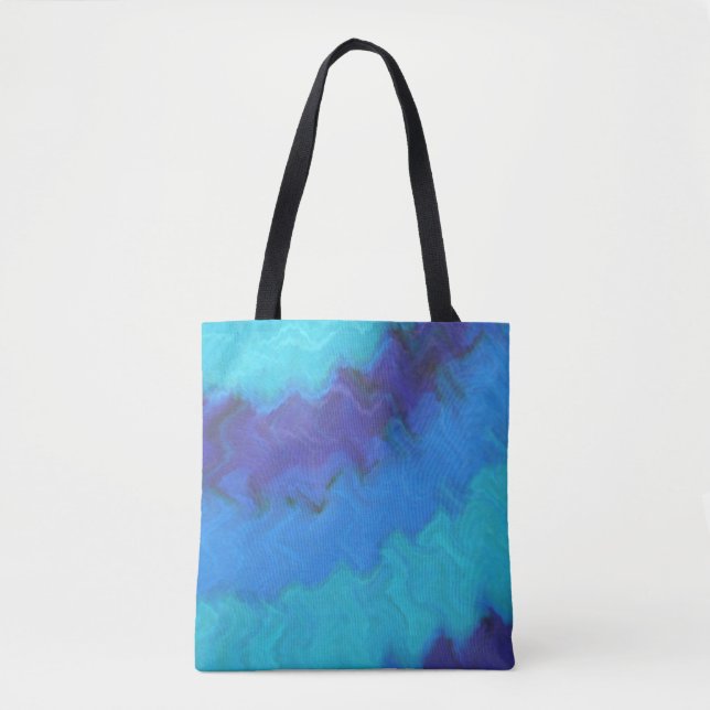 Bolso De Tela Blue Tie Dye Ocean Wave (Anverso)
