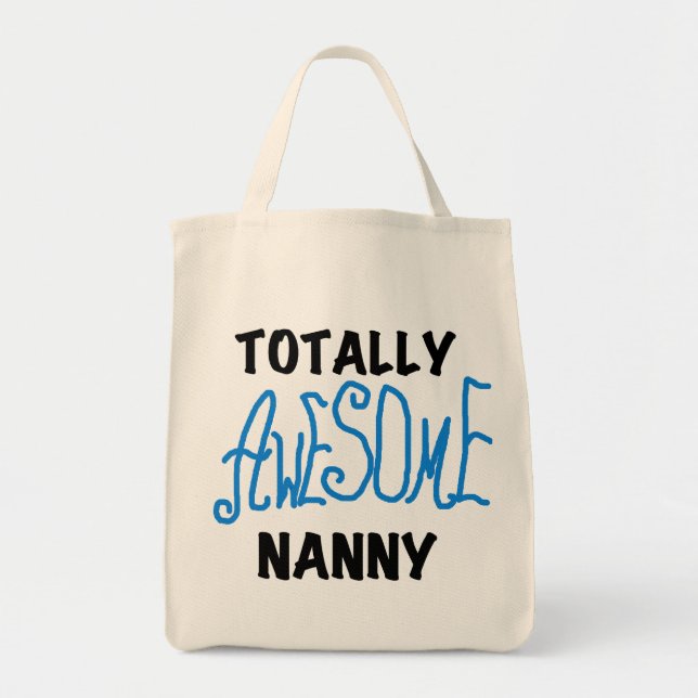 Bolso De Tela Blue Totally Awesome Nanny T-shirts and Gifts (Frente)