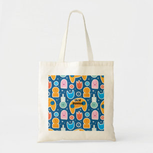 Bolso De Tela Blue Video Game Pattern Personalized Tote Bag
