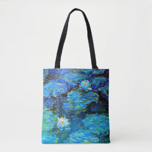 Bolso De Tela Blue Water-Lilis, pintura de arte fino