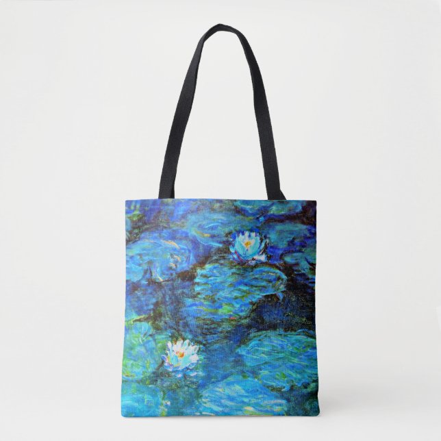 Bolso De Tela Blue Water-Lilis, pintura de arte fino (Anverso)
