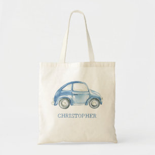 Bolso De Tela Blue Watercolor Vintage Retro Buggy Buggy Car