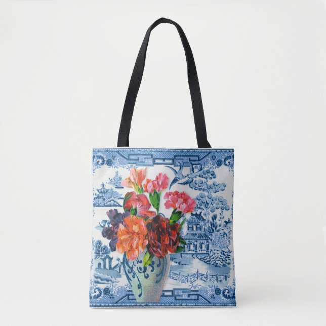 Bolso De Tela Blue Willow Greetings Tote Bag (Anverso)