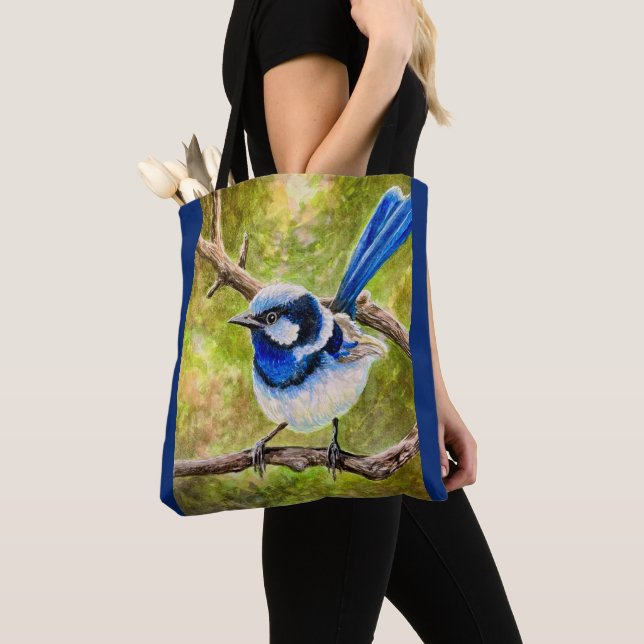 Bolso De Tela Blue Wren - (Detalle)