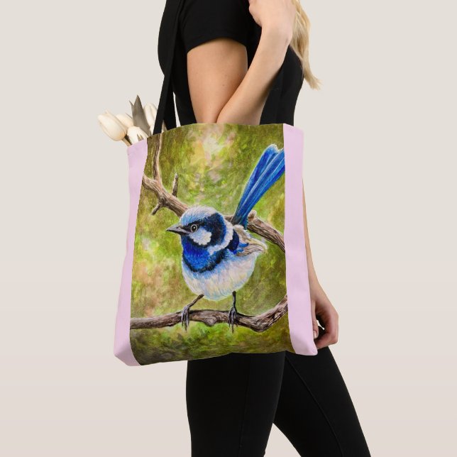 Bolso De Tela Blue Wren - (Detalle)