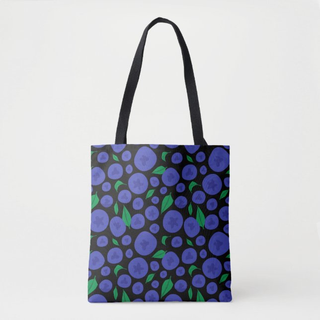 Bolso De Tela Blueberries Seamless Pattern (Anverso)