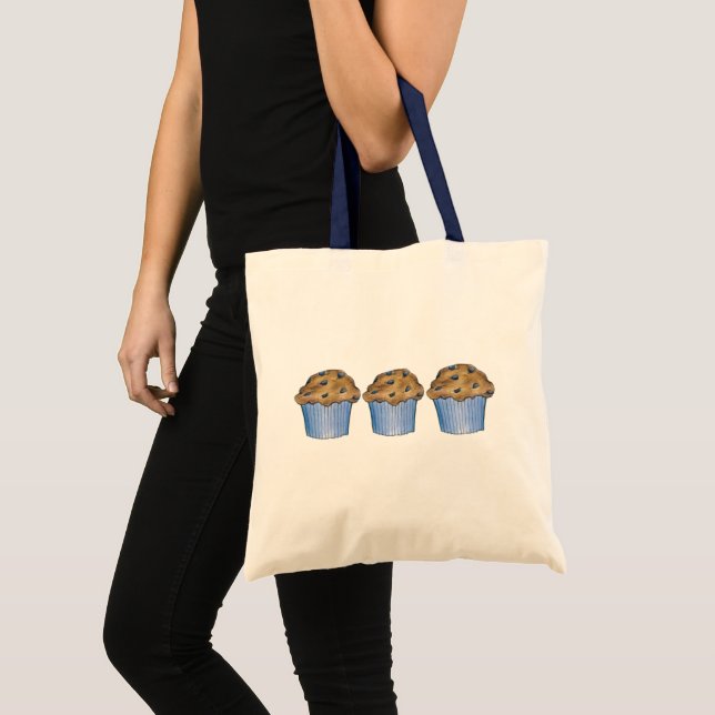 Bolso De Tela Blueberry Muffins Blue Breakfast Food Bakery (Anverso (producto))