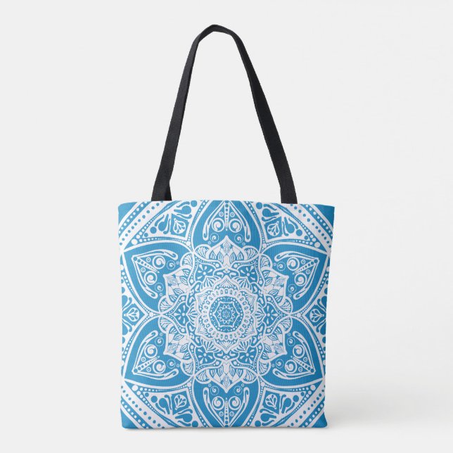Bolso De Tela Bluebird Mandala (Reverso)