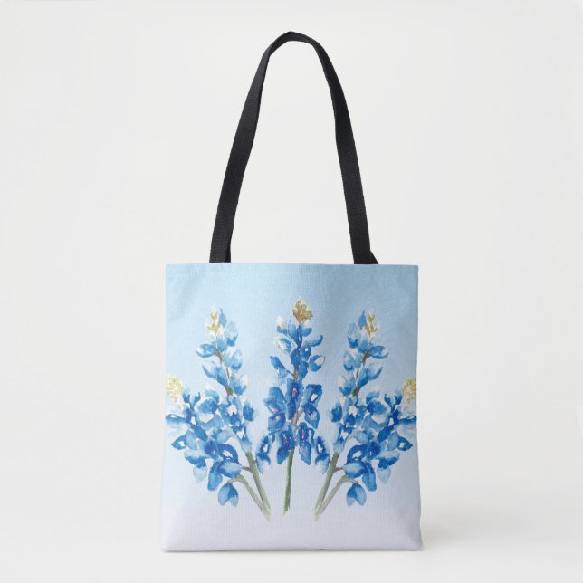 Bolso De Tela Bluebonnets de color agua (Anverso)