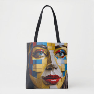 Bolso De Tela "Blueprint of Humanity" - Un retrato cubista