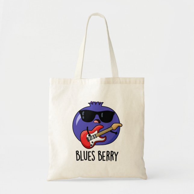 Bolso De Tela Blues Berry Funny Fruit Pun (Frente)
